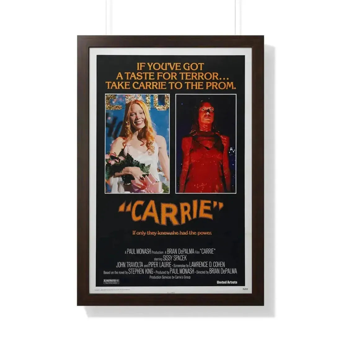 CARRIE 1976 - Framed Movie Poster - The Sticker Space