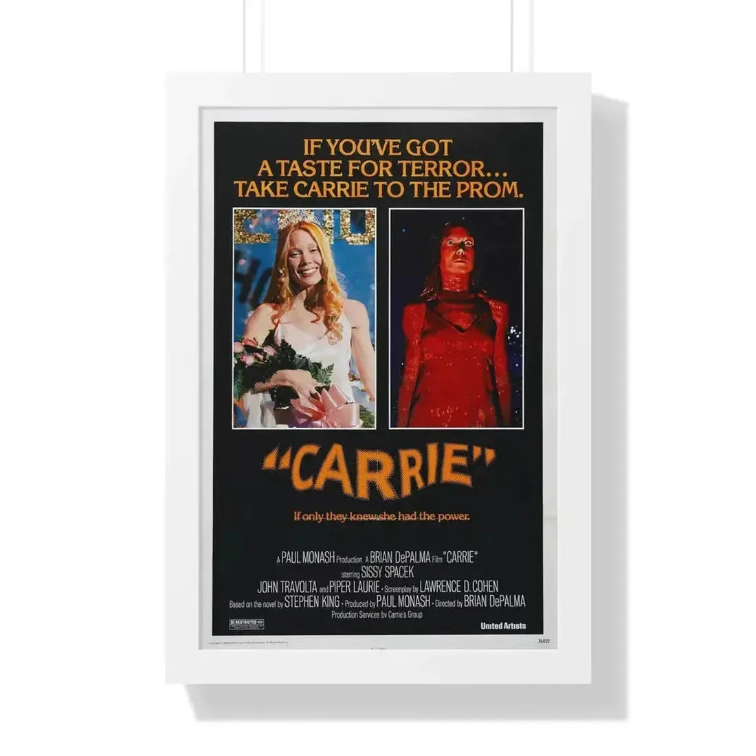 CARRIE 1976 - Framed Movie Poster - The Sticker Space