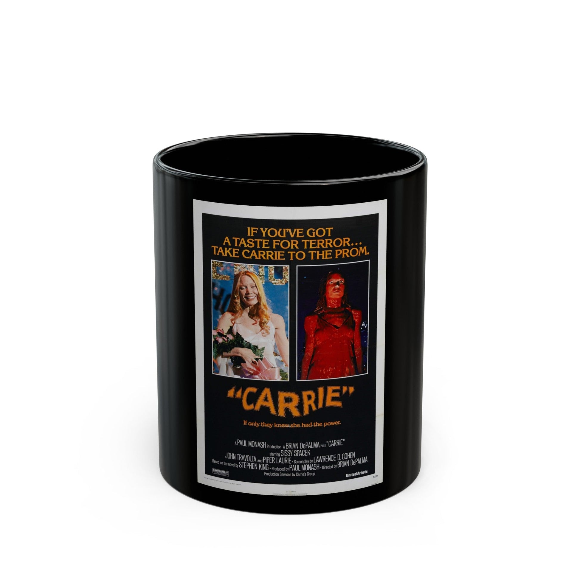 CARRIE 1976 Movie Poster - Black Coffee Mug-11oz-The Sticker Space