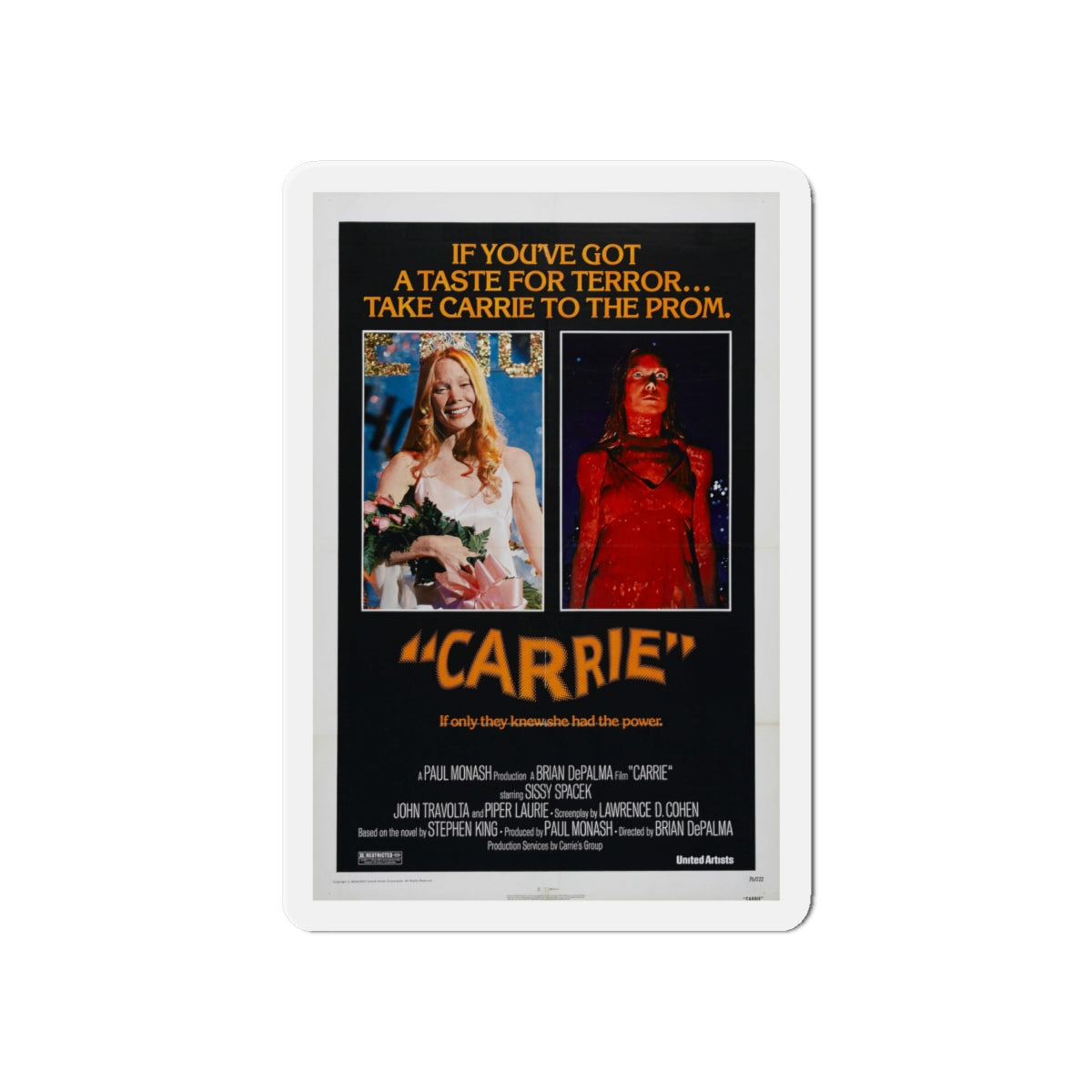 CARRIE 1976 Movie Poster - Die-Cut Magnet-6 × 6"-The Sticker Space