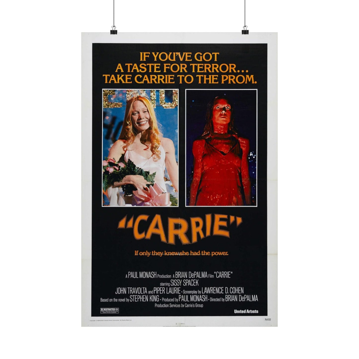 CARRIE 1976 - Paper Movie Poster-20″ x 30″-The Sticker Space