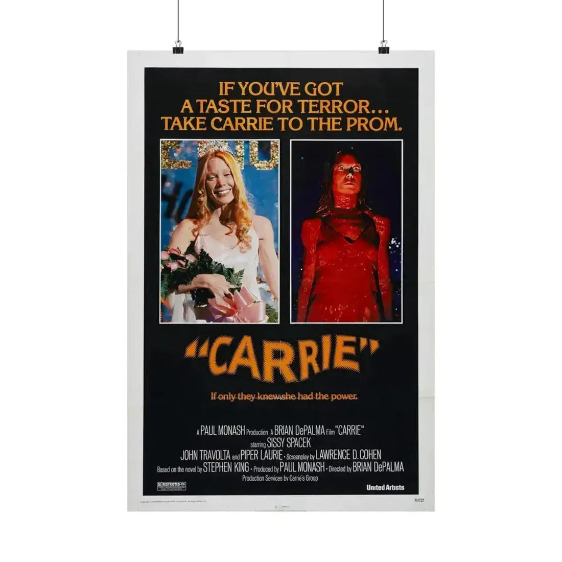 CARRIE 1976 - Paper Movie Poster 20″ x 30″ Matte - The Sticker Space