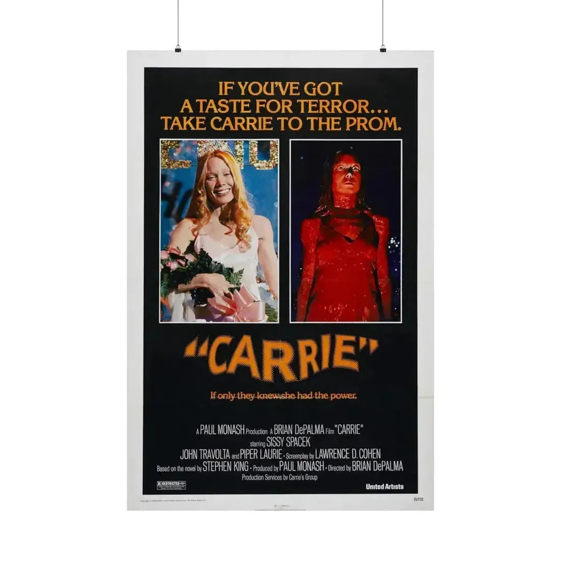 CARRIE 1976 - Paper Movie Poster 36" x 54" Matte - The Sticker Space