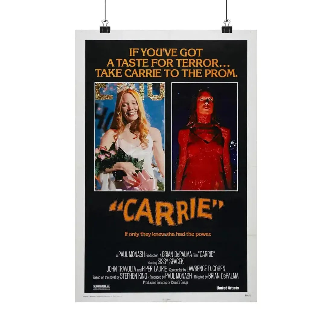 CARRIE 1976 - Paper Movie Poster - The Sticker Space