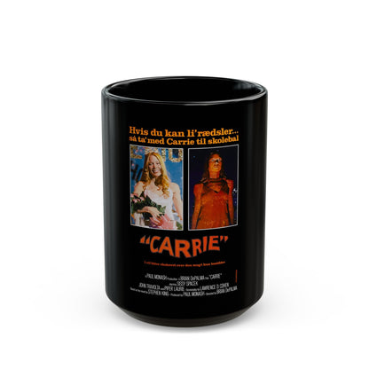 CARRIE (DANISH) 1976 Movie Poster - Black Coffee Mug-15oz-The Sticker Space