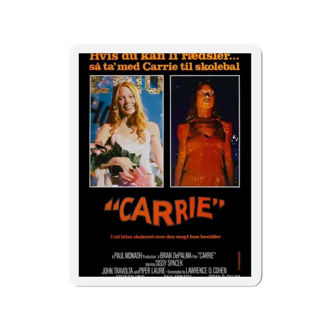 CARRIE (DANISH) 1976 Movie Poster - Refrigerator Magnet 2 Inch - The Sticker Space