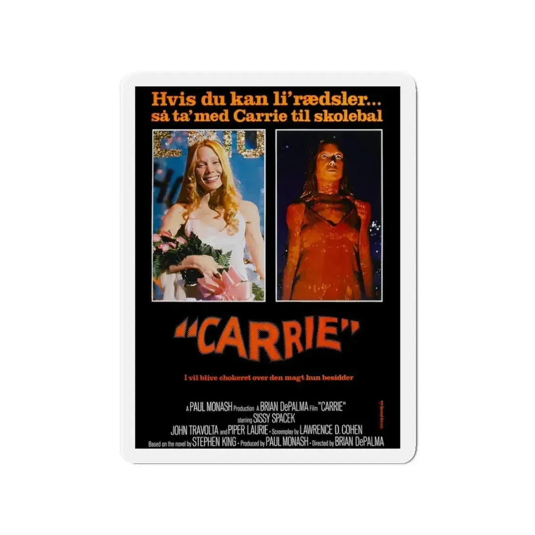 CARRIE (DANISH) 1976 Movie Poster - Refrigerator Magnet 3 Inch - The Sticker Space