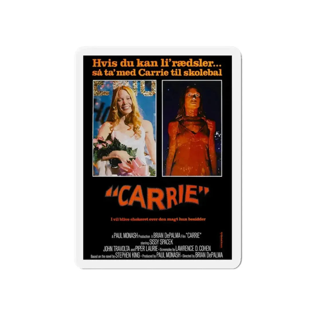 CARRIE (DANISH) 1976 Movie Poster - Refrigerator Magnet 6 Inch - The Sticker Space