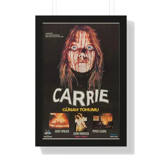 CARRIE (TURKISH) 1976 - Framed Movie Poster 16″ x 24″ Black - The Sticker Space