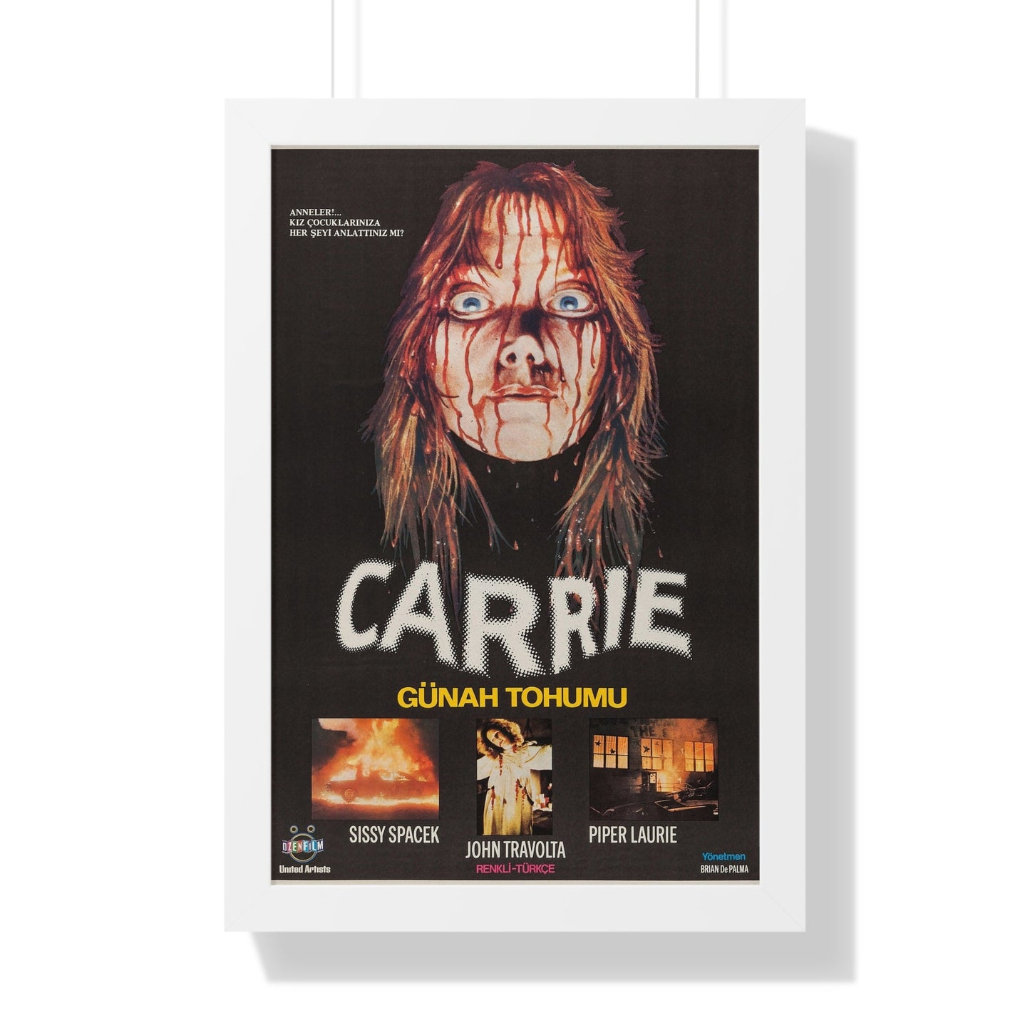 CARRIE (TURKISH) 1976 - Framed Movie Poster-16″ x 24″-The Sticker Space