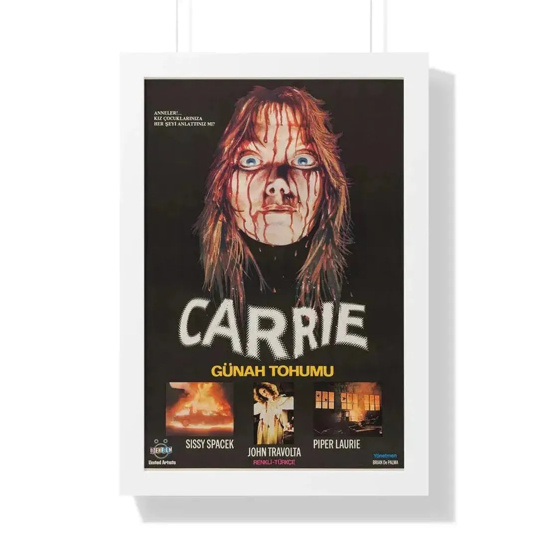 CARRIE (TURKISH) 1976 - Framed Movie Poster 16″ x 24″ White - The Sticker Space