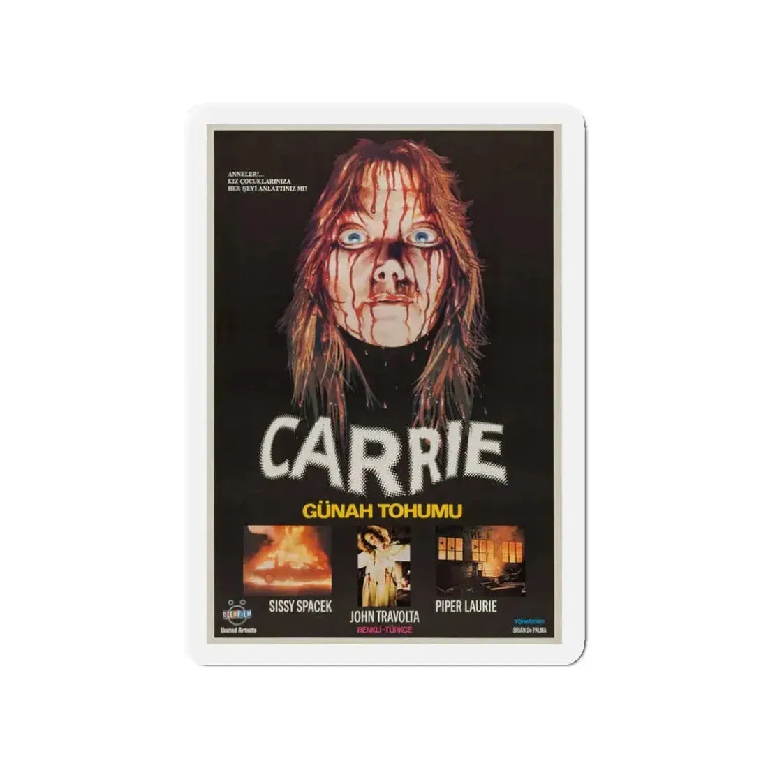 CARRIE (TURKISH) 1976 Movie Poster - Refrigerator Magnet 3 Inch - The Sticker Space