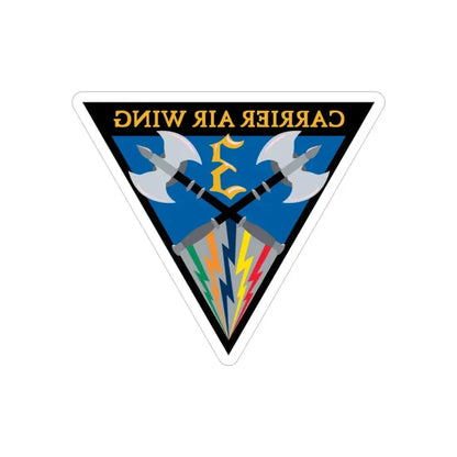Carrier Air Wing 3 (U.S. Navy) REVERSE PRINT Transparent Die-Cut STICKER 3 Inch Die-Cut Transparent - The Sticker Space