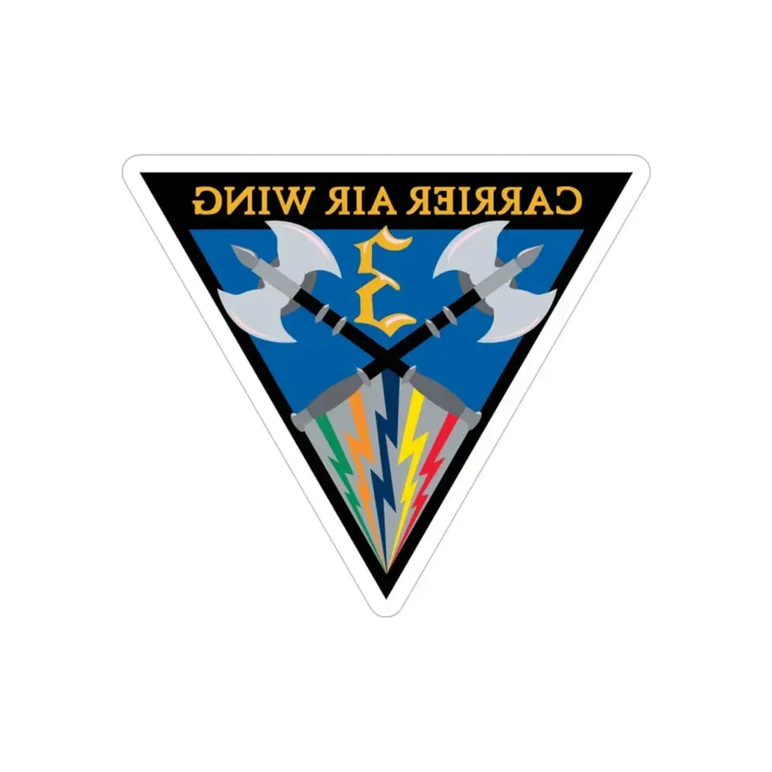Carrier Air Wing 3 (U.S. Navy) REVERSE PRINT Transparent Die-Cut STICKER 4 Inch Die-Cut Transparent - The Sticker Space