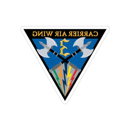 Carrier Air Wing 3 (U.S. Navy) REVERSE PRINT Transparent Die-Cut STICKER 6 Inch Die-Cut Transparent - The Sticker Space