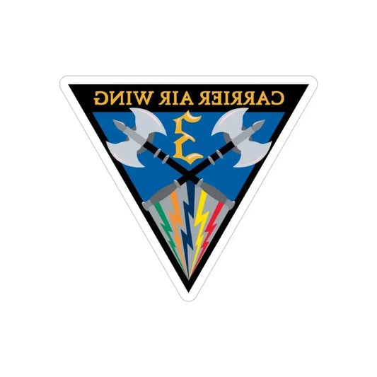 Carrier Air Wing 3 (U.S. Navy) REVERSE PRINT Transparent Die-Cut STICKER 6 Inch Die-Cut Transparent - The Sticker Space