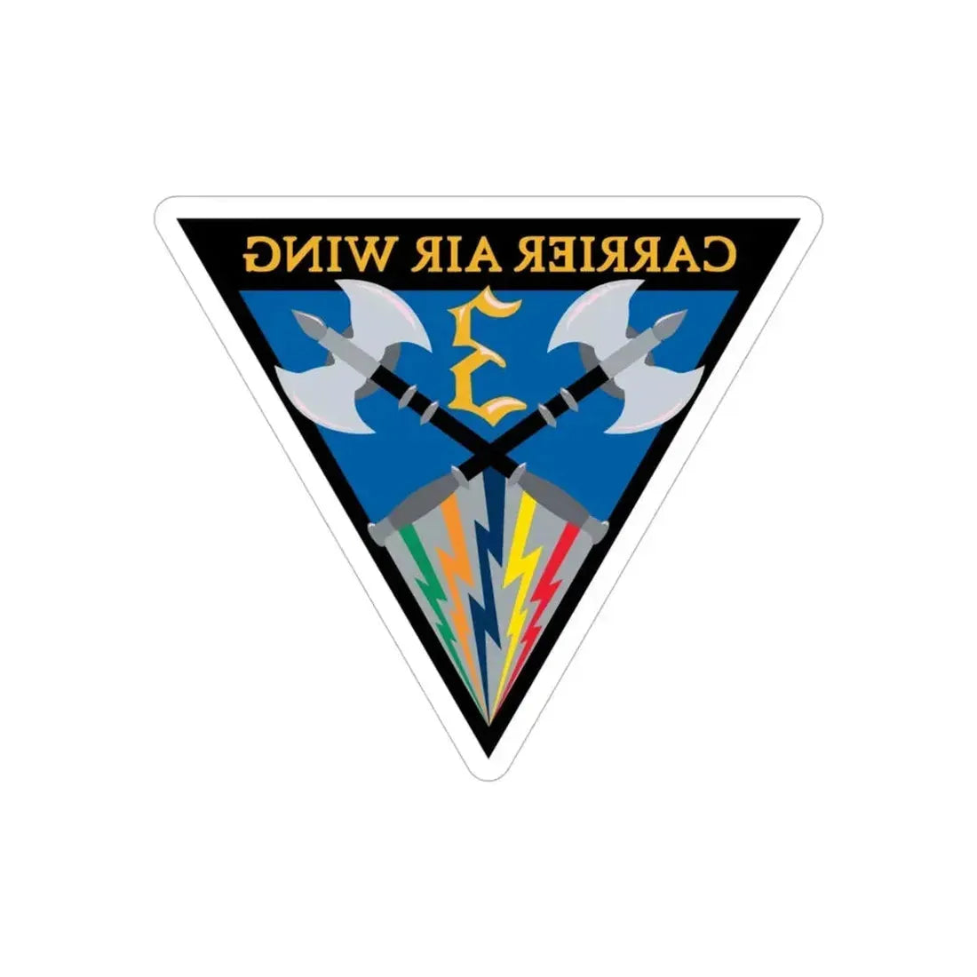 Carrier Air Wing 3 (U.S. Navy) REVERSE PRINT Transparent Die-Cut STICKER - The Sticker Space