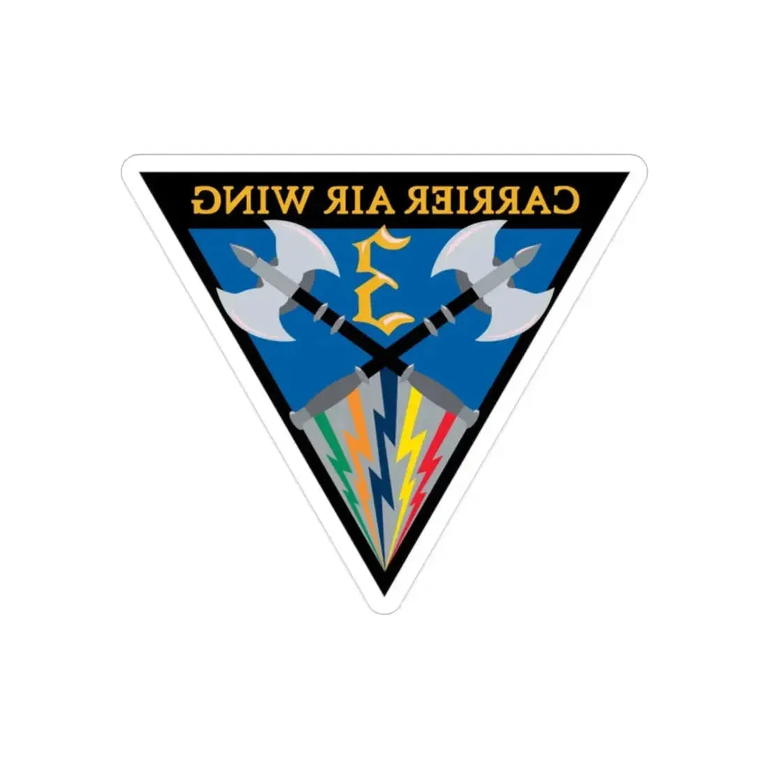 Carrier Air Wing 3 (U.S. Navy) REVERSE PRINT Transparent Die-Cut STICKER - The Sticker Space