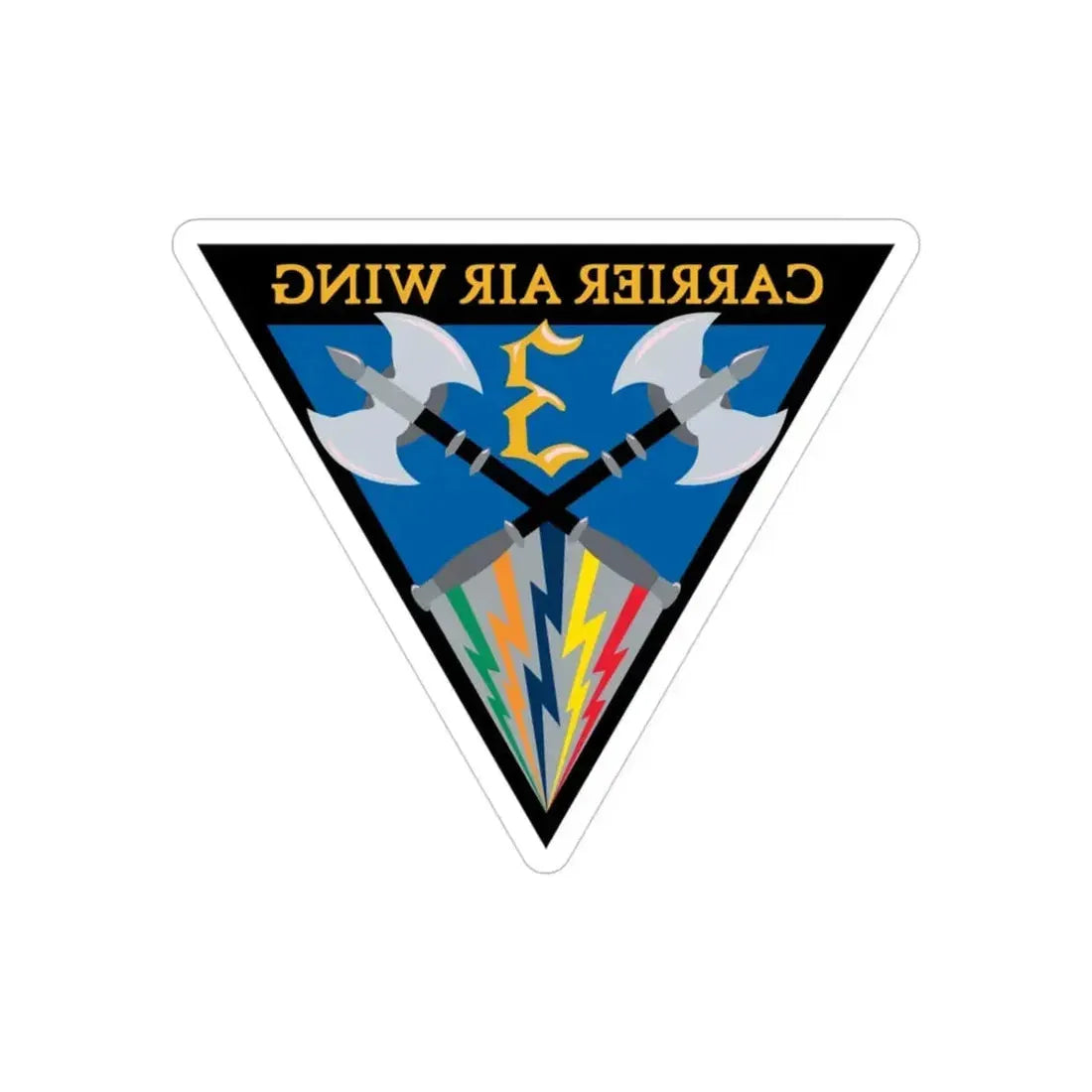 Carrier Air Wing 3 (U.S. Navy) REVERSE PRINT Transparent Die-Cut STICKER - The Sticker Space