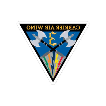 Carrier Air Wing 3 (U.S. Navy) REVERSE PRINT Transparent Die-Cut STICKER - The Sticker Space