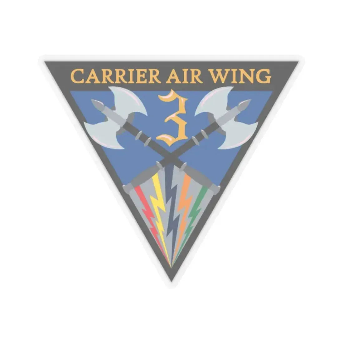 Carrier Air Wing 3 (U.S. Navy) STICKER Vinyl Kiss-Cut Decal 3 Inch Transparent - The Sticker Space
