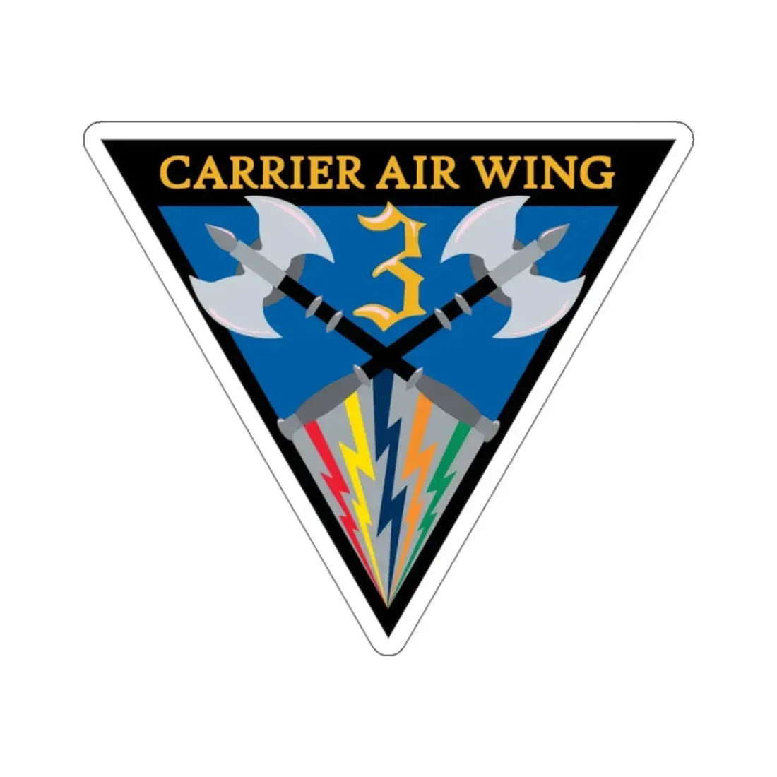 Carrier Air Wing 3 (U.S. Navy) STICKER Vinyl Kiss-Cut Decal 3 Inch White - The Sticker Space
