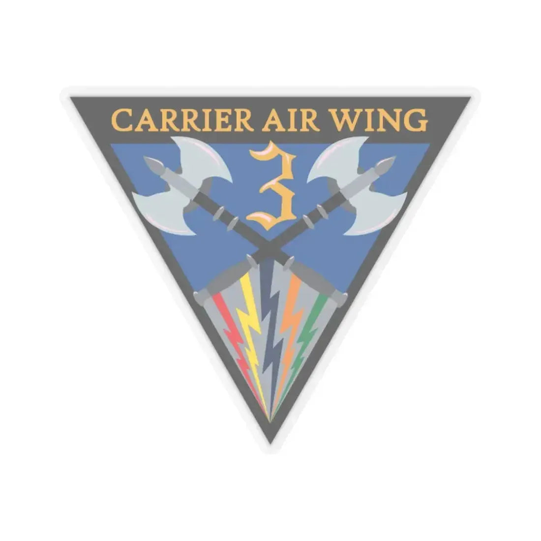 Carrier Air Wing 3 (U.S. Navy) STICKER Vinyl Kiss-Cut Decal 4 Inch Transparent - The Sticker Space