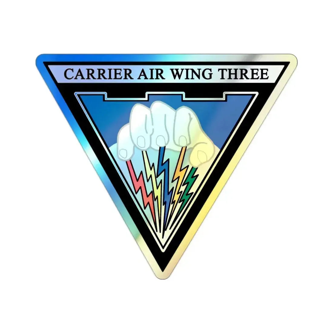 Carrier Air Wing 3 v2 (U.S. Navy) Holographic STICKER Die-Cut Vinyl Decal 2 Inch Holographic - The Sticker Space