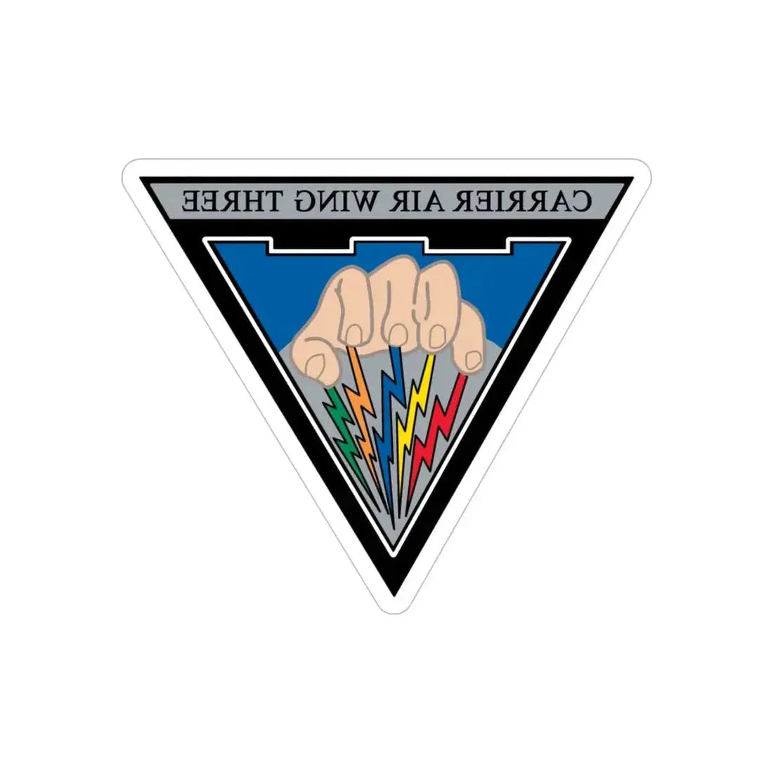 Carrier Air Wing 3 v2 (U.S. Navy) REVERSE PRINT Transparent Die-Cut STICKER 5 Inch Die-Cut Transparent - The Sticker Space