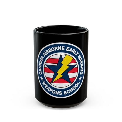 Carrier Airborne Early Warning Weapons School Bolt (U.S. Navy) Black Coffee Mug-15oz-The Sticker Space