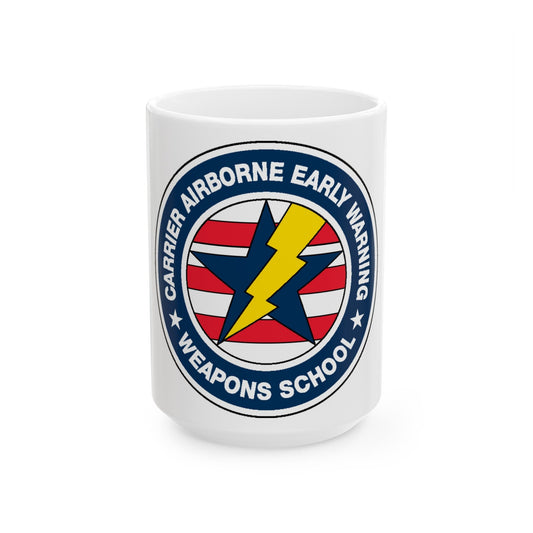 Carrier Airborne Early Warning Weapons School Bolt (U.S. Navy) White Coffee Mug-15oz-The Sticker Space