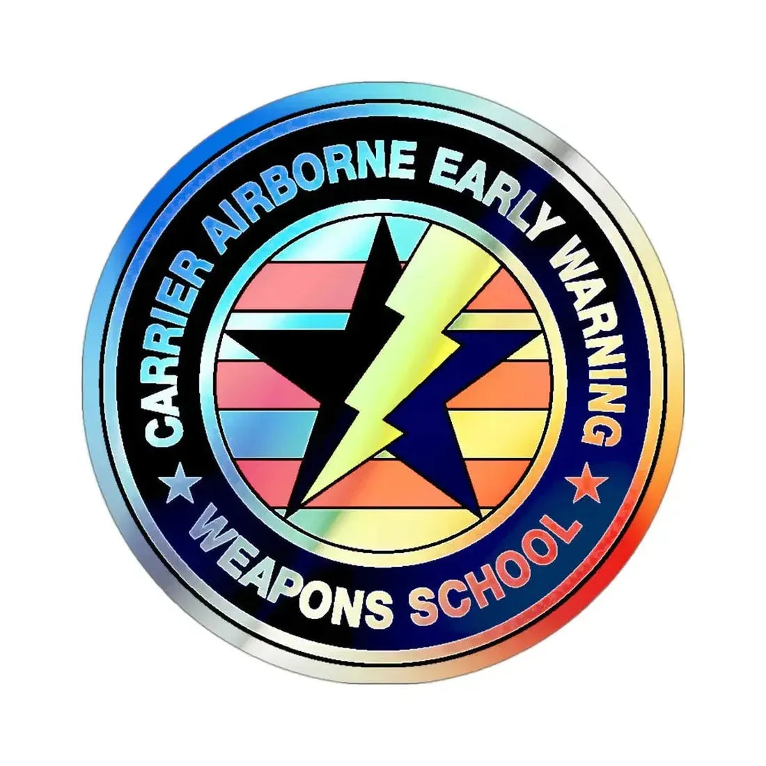 Carrier Airborne Early Warning Weapons School Bolt (U.S. Navy) Holographic STICKER Die-Cut Vinyl Decal 3 Inch Holographic - The Sticker Space