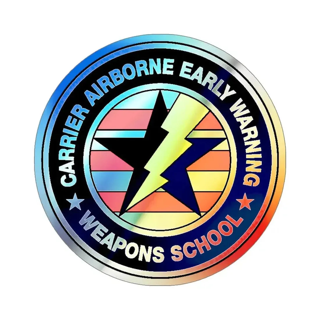 Carrier Airborne Early Warning Weapons School Bolt (U.S. Navy) Holographic STICKER Die-Cut Vinyl Decal 5 Inch Holographic - The Sticker Space