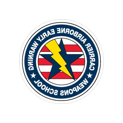 Carrier Airborne Early Warning Weapons School Bolt (U.S. Navy) REVERSE PRINT Transparent Die-Cut STICKER 3 Inch Die-Cut Transparent - The Sticker Space