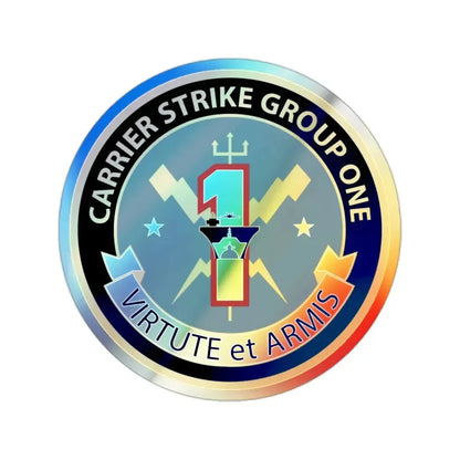 Carrier Strike Group 1 (U.S. Navy) Holographic STICKER Die-Cut Vinyl Decal 2 Inch Holographic - The Sticker Space