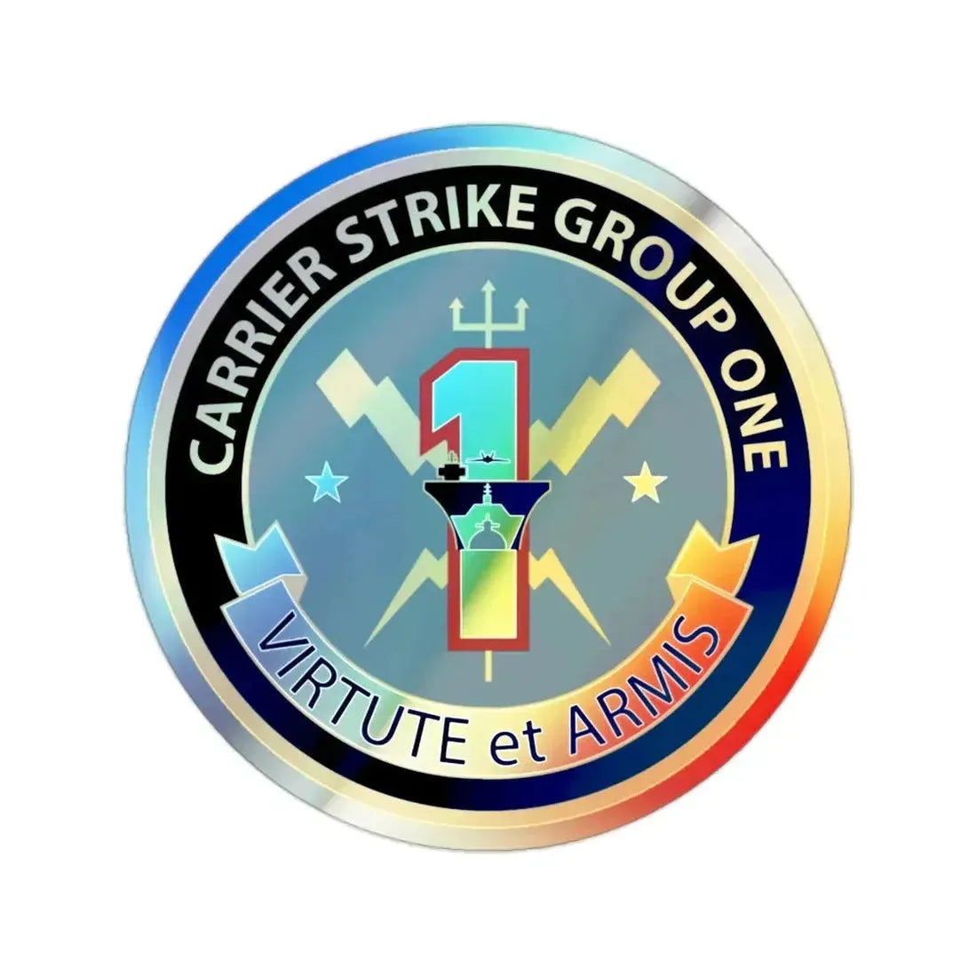 Carrier Strike Group 1 (U.S. Navy) Holographic STICKER Die-Cut Vinyl Decal - The Sticker Space