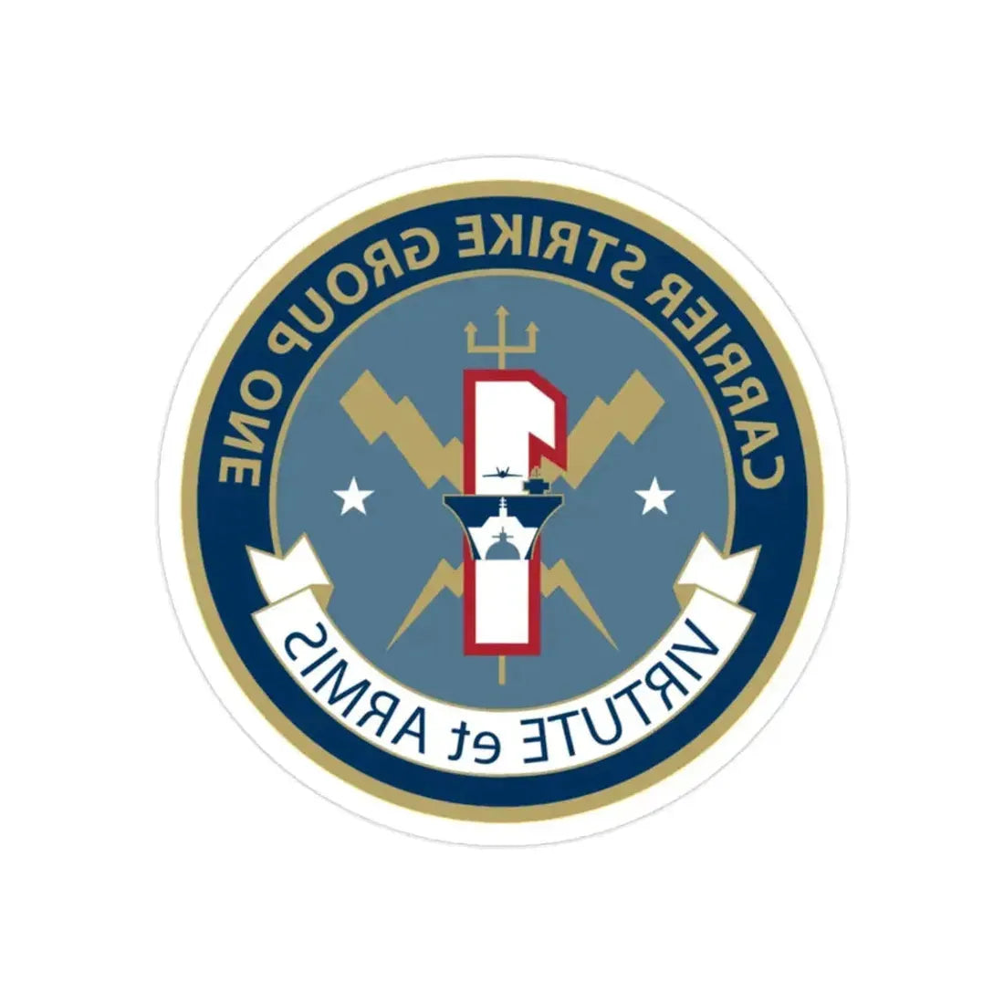 Carrier Strike Group 1 (U.S. Navy) REVERSE PRINT Transparent Die-Cut STICKER 2 Inch Die-Cut Transparent - The Sticker Space