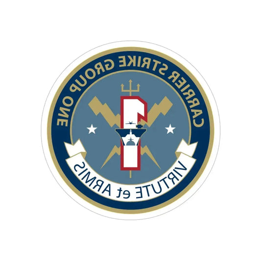 Carrier Strike Group 1 (U.S. Navy) REVERSE PRINT Transparent Die-Cut STICKER 6 Inch Die-Cut Transparent - The Sticker Space