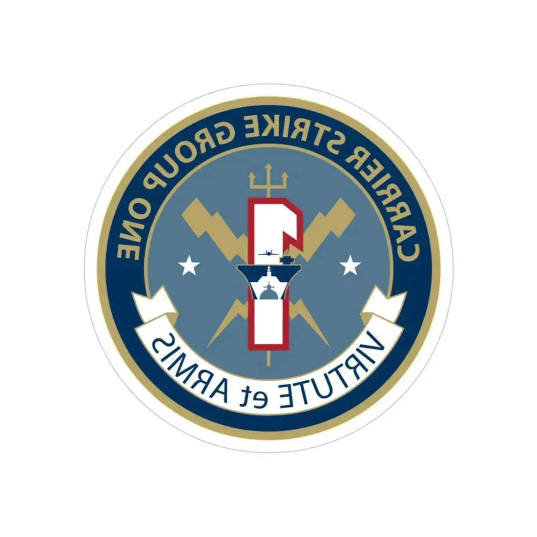 Carrier Strike Group 1 (U.S. Navy) REVERSE PRINT Transparent Die-Cut STICKER - The Sticker Space