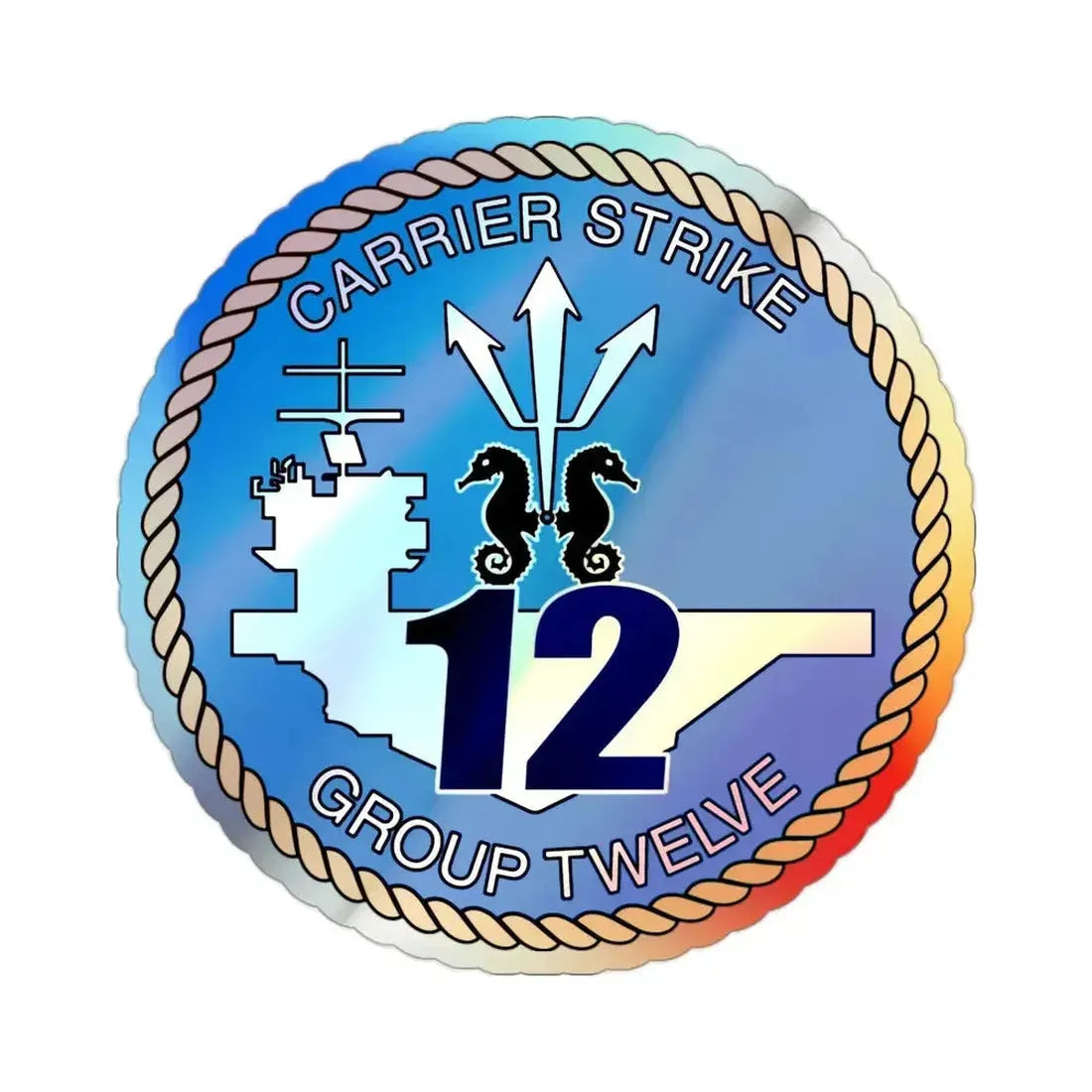 Carrier Strike Group 12 CSG 12 (U.S. Navy) Holographic STICKER Die-Cut Vinyl Decal - The Sticker Space