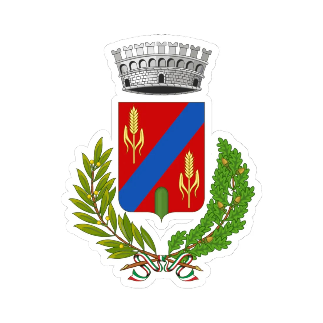 Carrodano-Stemma (Italy) (Coat of Arms) STICKER Vinyl Kiss-Cut Decal 3 Inch White - The Sticker Space