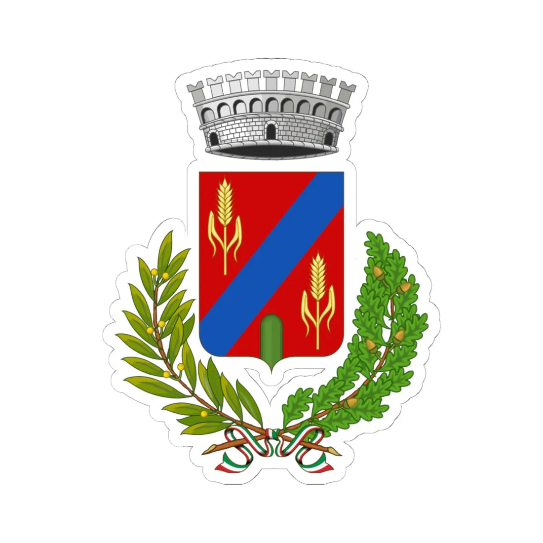 Carrodano-Stemma (Italy) (Coat of Arms) STICKER Vinyl Kiss-Cut Decal 6 Inch White - The Sticker Space