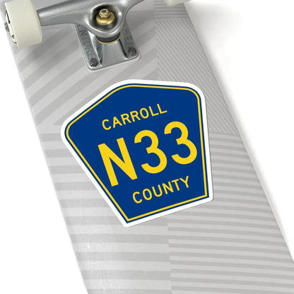 Carroll County Route N33 IA (Iowa) (Road Sign) STICKER Vinyl Kiss-Cut Decal - The Sticker Space