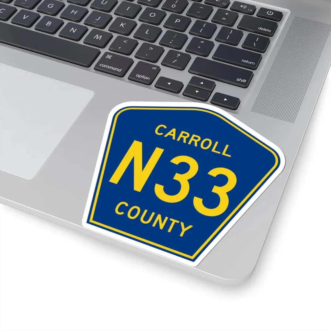 Carroll County Route N33 IA (Iowa) (Road Sign) STICKER Vinyl Kiss-Cut Decal - The Sticker Space
