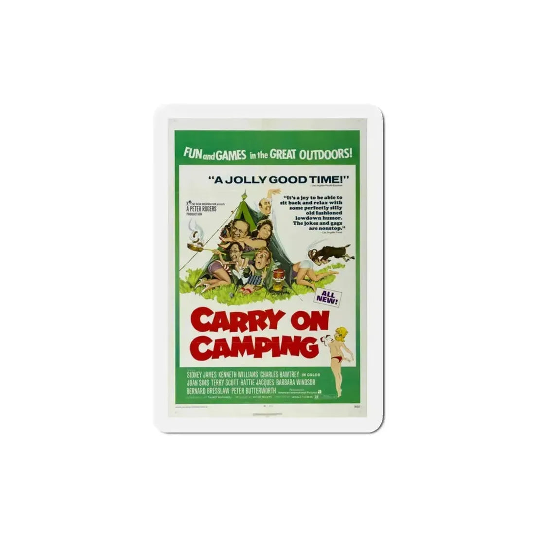 Carry on Camping 1971 Movie Poster Refrigerator Magnet 3 Inch - The Sticker Space