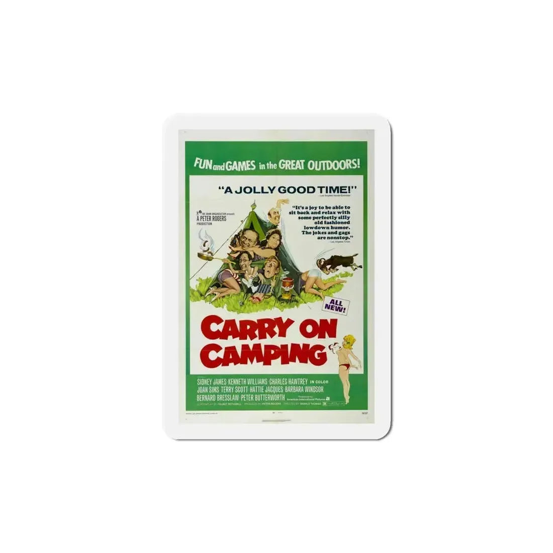 Carry on Camping 1971 Movie Poster Refrigerator Magnet 6 Inch - The Sticker Space