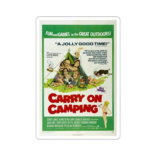 Carry on Camping 1971 Movie Poster STICKER Vinyl Die-Cut Decal 6 Inch - The Sticker Space