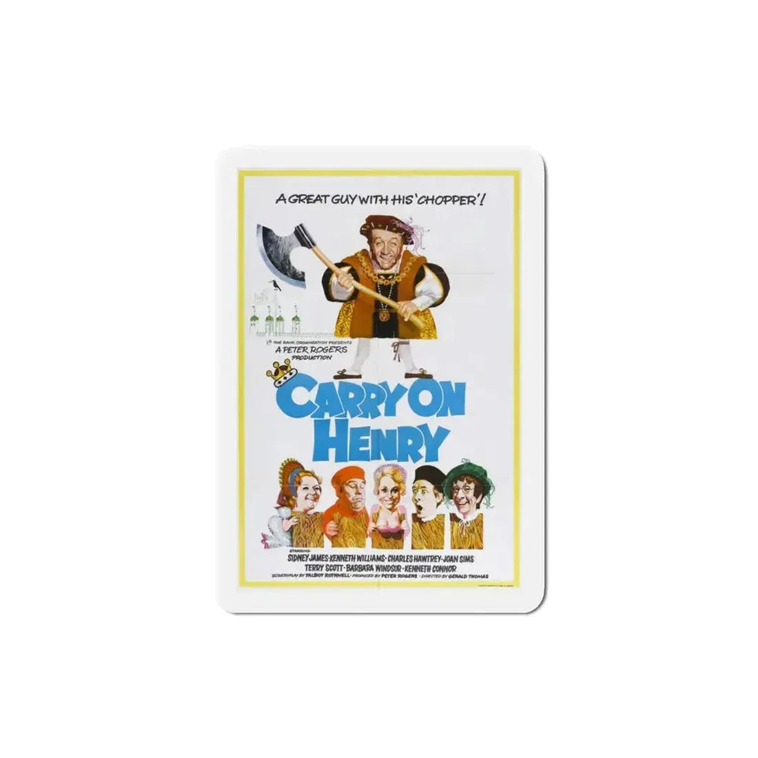 Carry on Henry 1971 Movie Poster Refrigerator Magnet 3 Inch - The Sticker Space