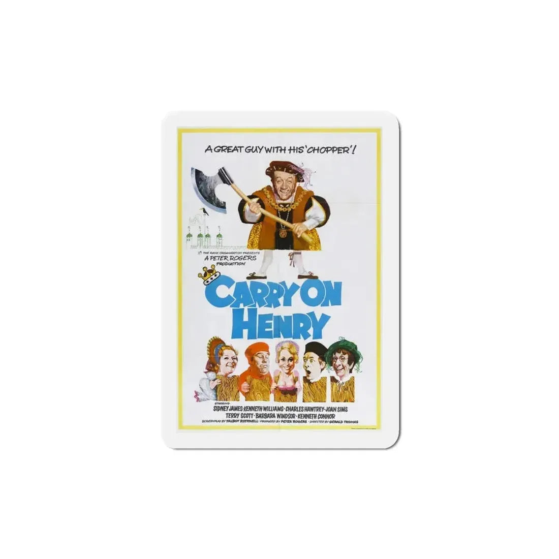 Carry on Henry 1971 Movie Poster Refrigerator Magnet 4 Inch - The Sticker Space