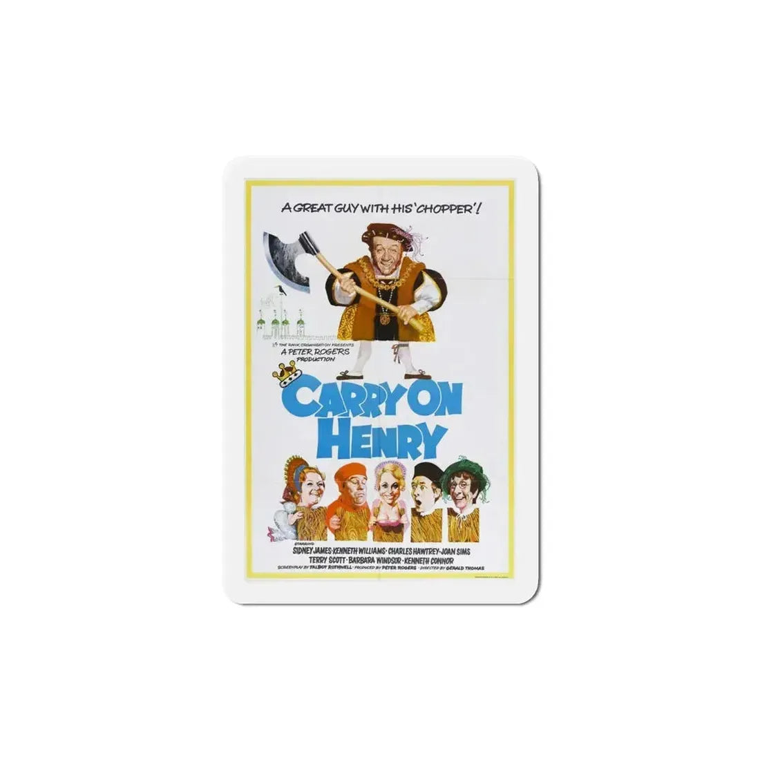 Carry on Henry 1971 Movie Poster Refrigerator Magnet 6 Inch - The Sticker Space